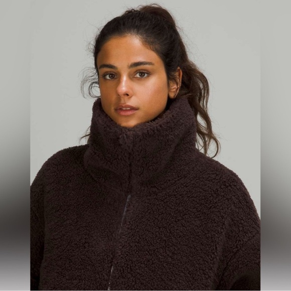 Lululemon brown Sherpa jacket cinchable size 4 NWOT - Picture 7 of 12